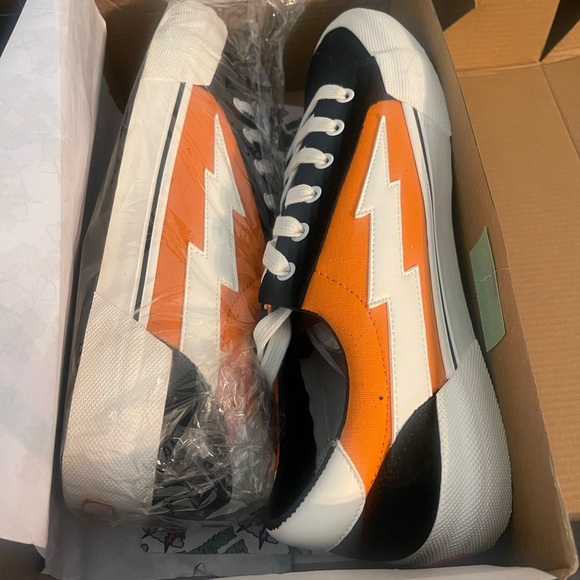 Vans Men's Orange and Black Athletic Shoes - Picture 5 of 6